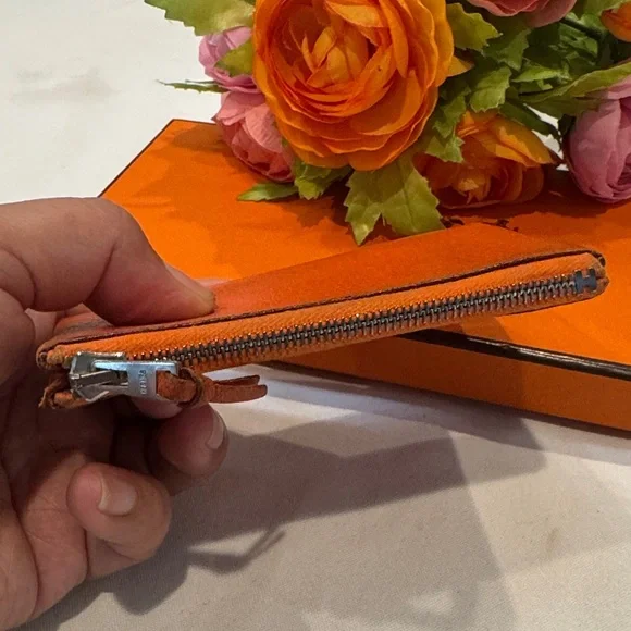 Authentic Hermes Orange Card Holder - Picture 8 of 16